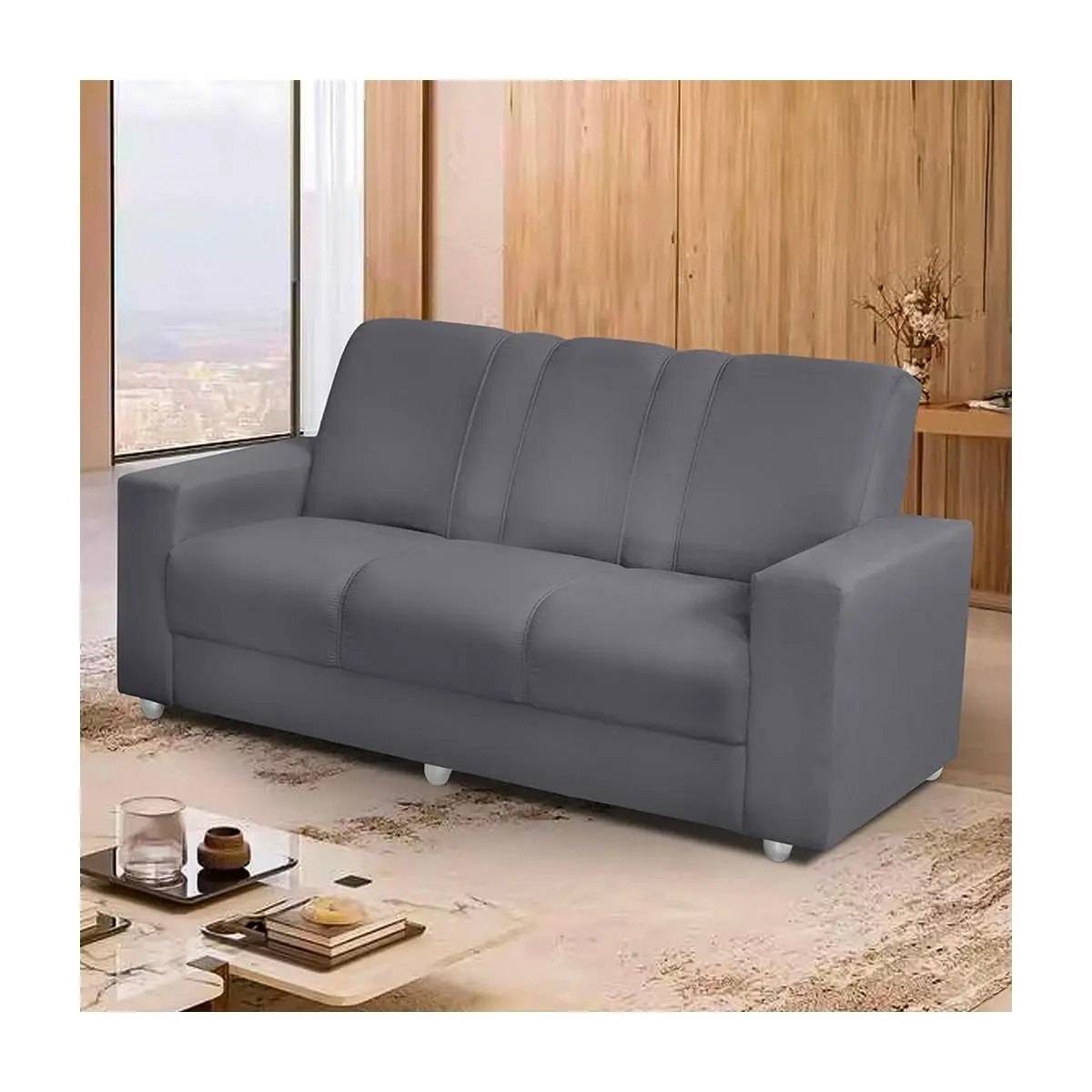 Sofá Roma 3 lugares Suede - Sofá Casa