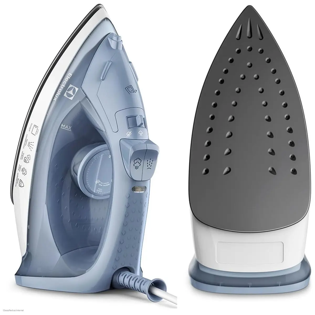 Electrolux Ferro de Passar Roupa Seco e Vapor base antiaderente vapor vertical extra 1500W cabo 1,35m azul ESI10 220v